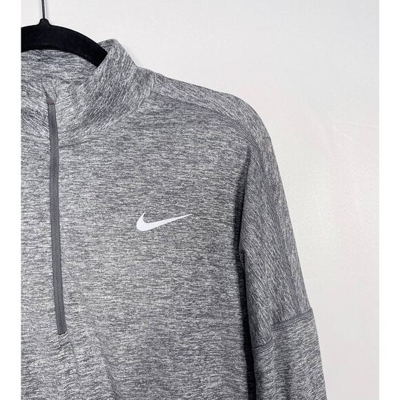 Nike Womens Medium Heather Gray Element 1/2 Half Zip Pullover Top Running Shirt - Picture 3 of 7